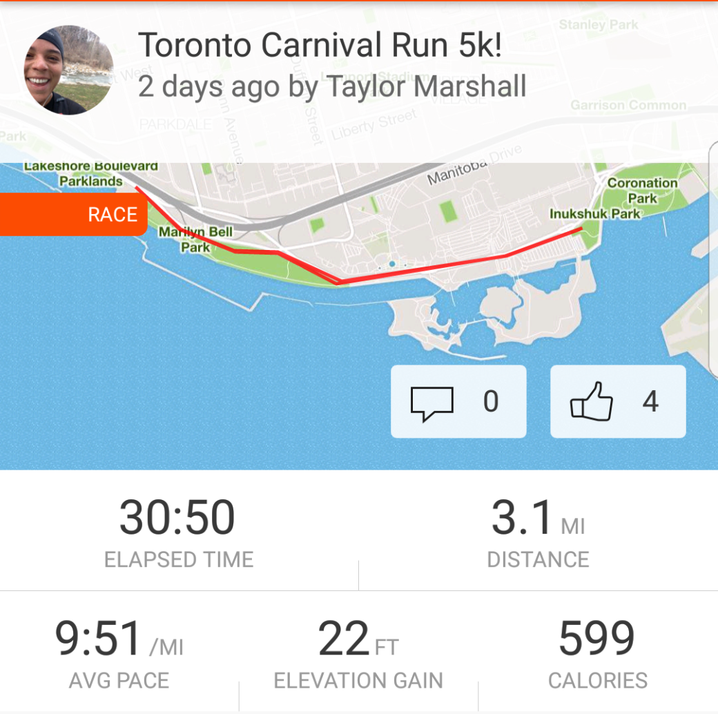 Toronto Carnival Run 5k Strava